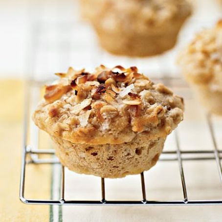 Tropical Muffins with Coconut Macadamia Topping