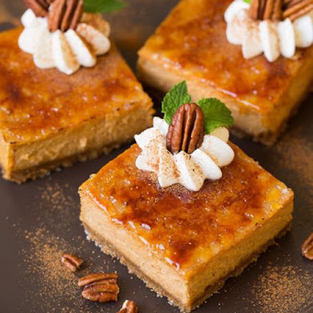 Pumpkin Brulee Cheesecake Bars