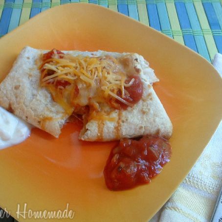 Mexican cheesy chicken burrito