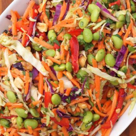 Asian Slaw with Ginger Peanut Dressing