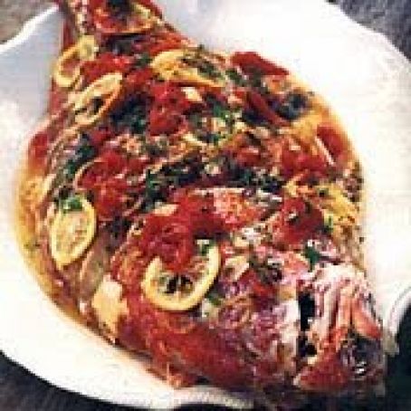 WHOLE ROAST RED SNAPPER w/TOMS, LEMON & THYME