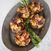Stuffing muffins-with chorizo, dried cherries and sage