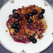 Baked Blueberry Pecan French Toast with Blueberry Syrup