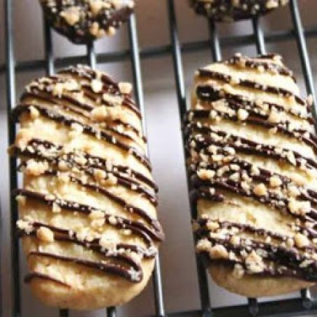Chocolate-Dipped Toffee Crunch Sugar Cookies