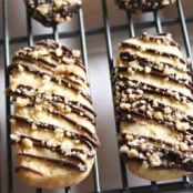 Chocolate-Dipped Toffee Crunch Sugar Cookies