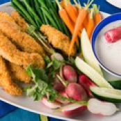 Panko-Crusted Chicken and Crudites with Blue Cheese Dip