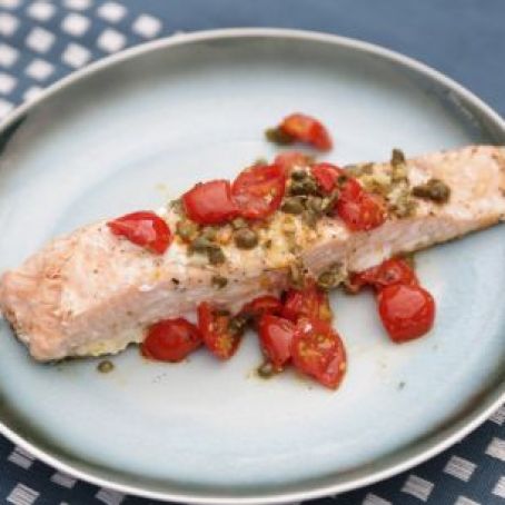 Salmon with Tomatoes and Capers in Foil
