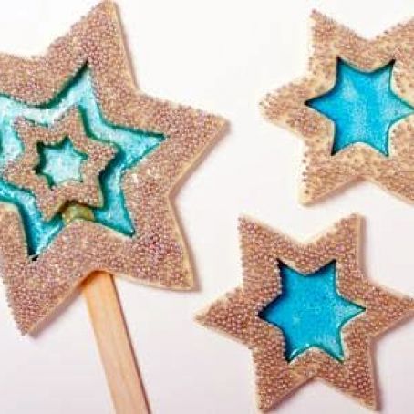 Stained Glass Six-Point Star Cookies