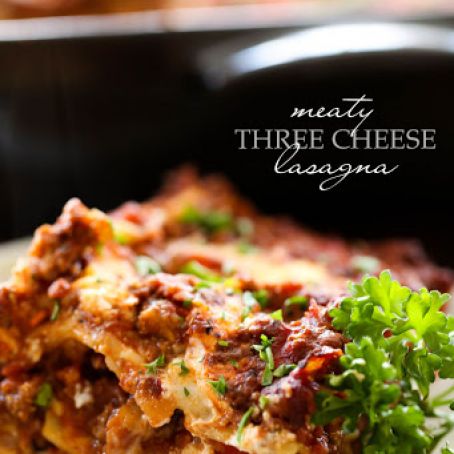 Meaty Three Cheese Lasagna
