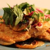 Chicken Française with Tarragon Tricolor Salad