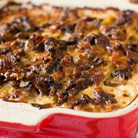 Bacon and Mushroom Potato Gratin