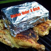 Stuffed Chicken Under a Brick