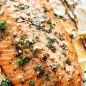HONEY GARLIC BUTTER SALMON IN FOIL