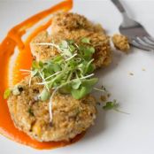 Vegan Crab Cakes with Red Pepper Aioli