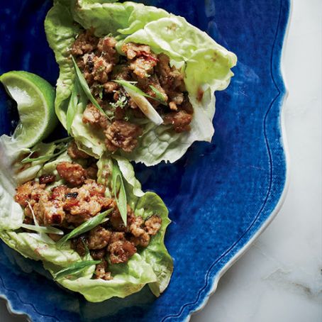 Sweet and Sour Pork in Lettuce Cups