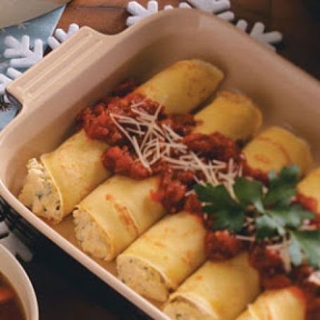 Cheesy Manicotti Crepes Recipe