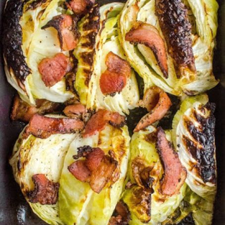 Roasted Cabbage and Bacon