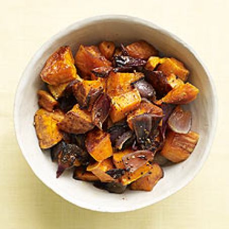 Roasted Sweet Potatoes with Red Onions