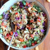 Crunchy Cashew Thai Quinoa Salad with Ginger Peanut Dressing {vegan, gluten-free}