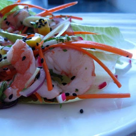 Vietnamese-ish prawn lettuce cups