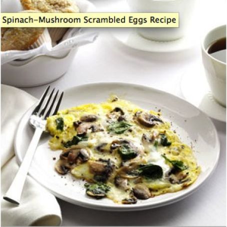 Spinach-Mushroom Scrambled Eggs Recipe