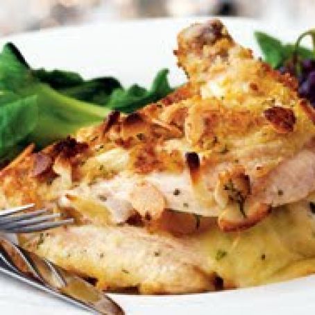 Almond-Crusted Apricot-and-Brie-Stuffed Chicken