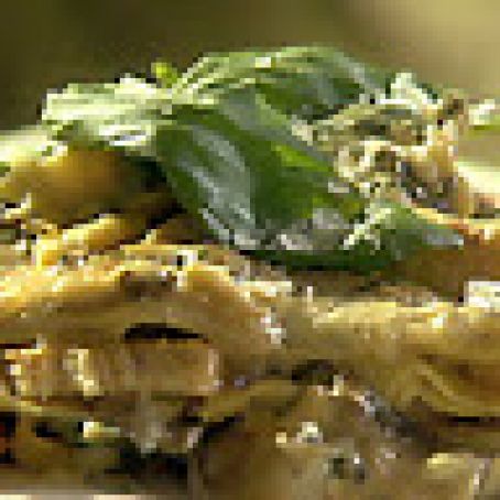Chicken, Mushroom and Spinich Alfredo Lasagna