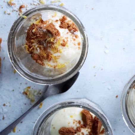 Meyer Lemon Cream with Graham Crackers and Sea Salt