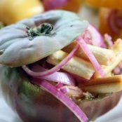 Panzanella Stuffed Heirloom Tomatoes