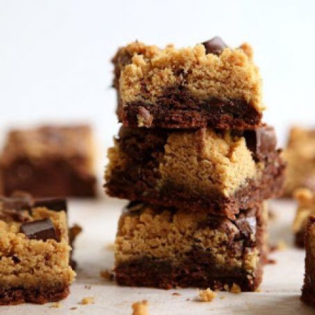 Double-Chocolate Chunk-Peanut Butter Bars
