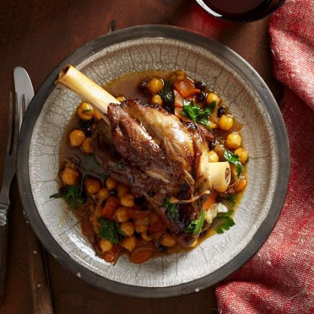 Lamb Shanks With Currants & Chickpeas