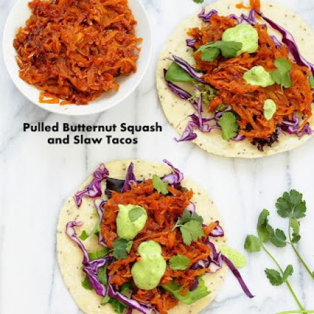 Pulled Butternut Squash (or Jackfruit) Tacos