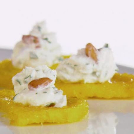 Polenta Half-Moons with Whipped Goat Cheese