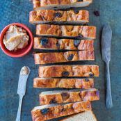 English Muffin: Cinnamon Raisin English Muffin Bread with Cinnamon Sugar Butter