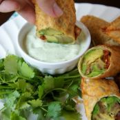 Avocado Egg Rolls with Creamy Cilantro Ranch Dip