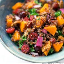 Red Quinoa with Roasted Butternut Squash Cranberries and Pecans