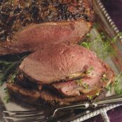GARLIC & HERB CRUSTED PRIME RIB WITH BROWN BUTTER SAUCE