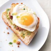 Fried Egg and Sausage Ciabatta Breakfast Pizzas