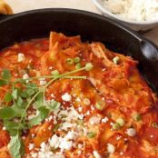 Red Chile Chicken Chilaquiles
