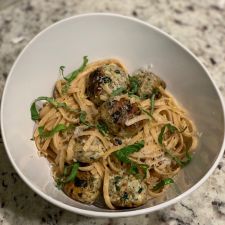 Linguine Al Limone with Chia-Chicken Meatballs