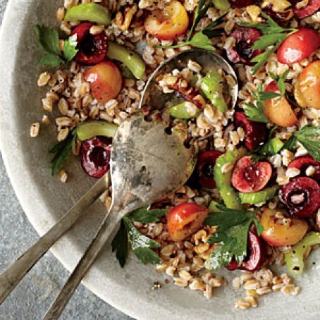 Farro, Cherry, and Walnut Salad