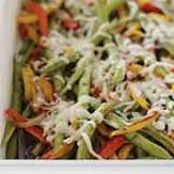 Roasted Green Beans With Peppers & Onion