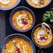 Moroccan Butternut Squash and Goat Cheese Soup