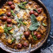 One-Pan Spinach and Cheese Gnocchi with Roasted Garlic Tomato Cream Sauce