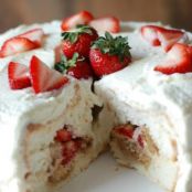 Strawberry Tiramisu Angel Food Cake