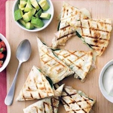 Grilled Chicken and Spinach Quesadillas