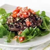Vegetarian Stuffed Portobellos with Tomato-Shallot Vinaigrette