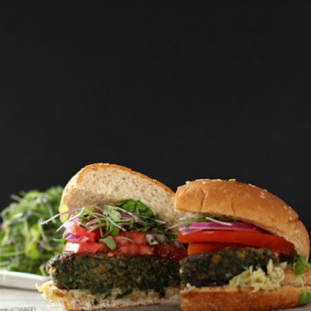 Paleo Healthy Kale and Portobello Veggie Burger