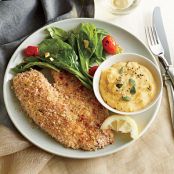 Oven-Fried Tilapia with Cheesy Polenta