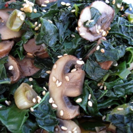 Sesame Kale w/ Mushrooms